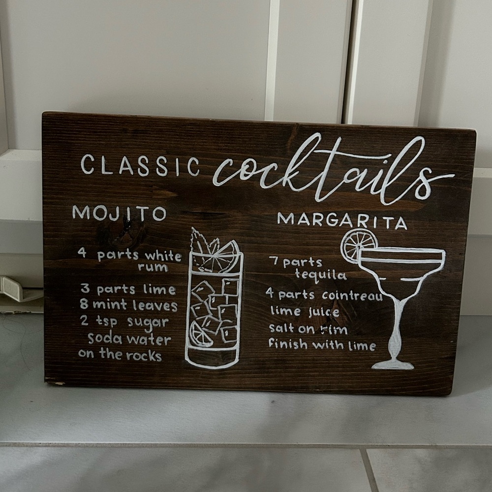 2/$30 ⚡️- HOME | Wooden Bar Cart sign